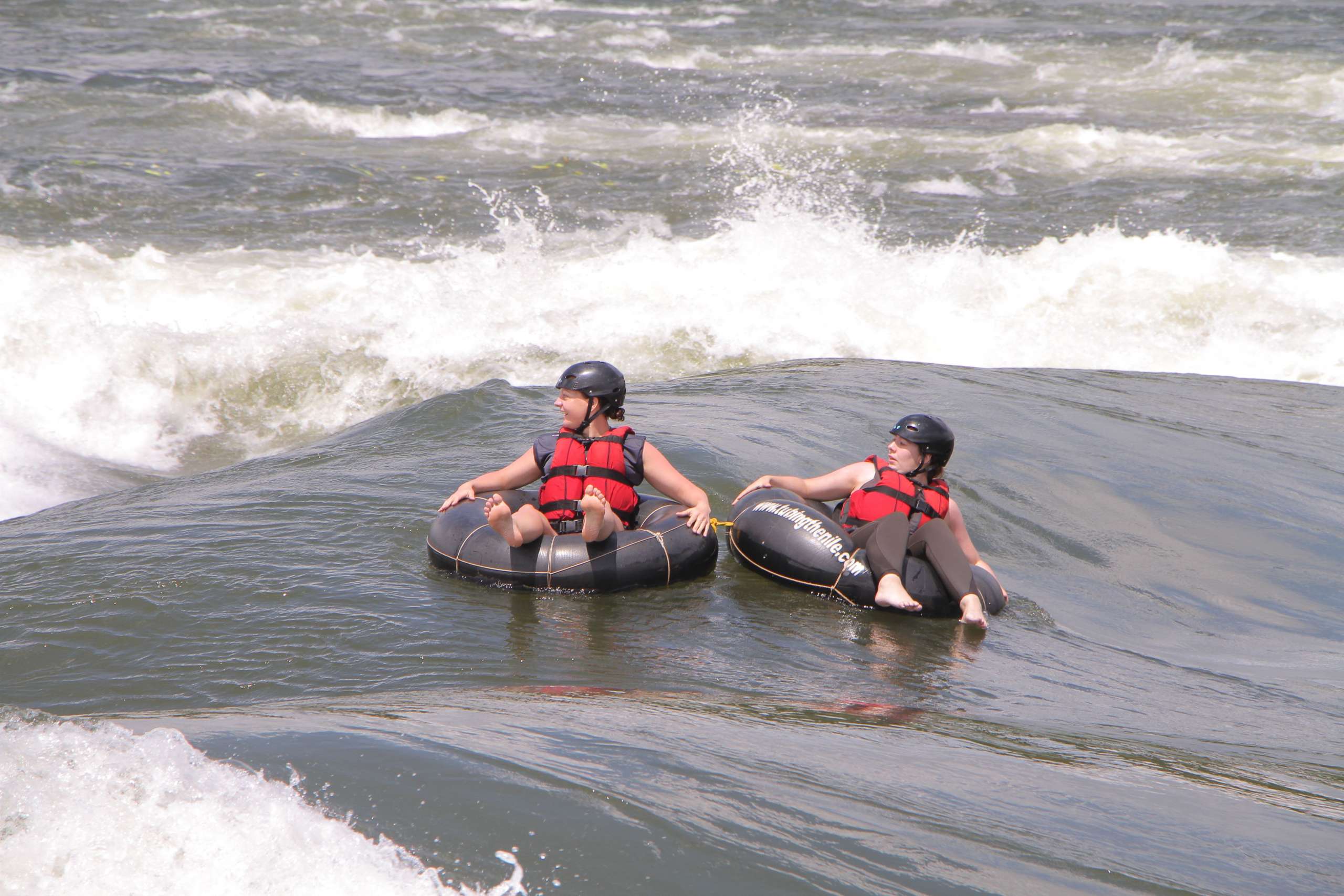 A full raft team on the White Nile in Jinja